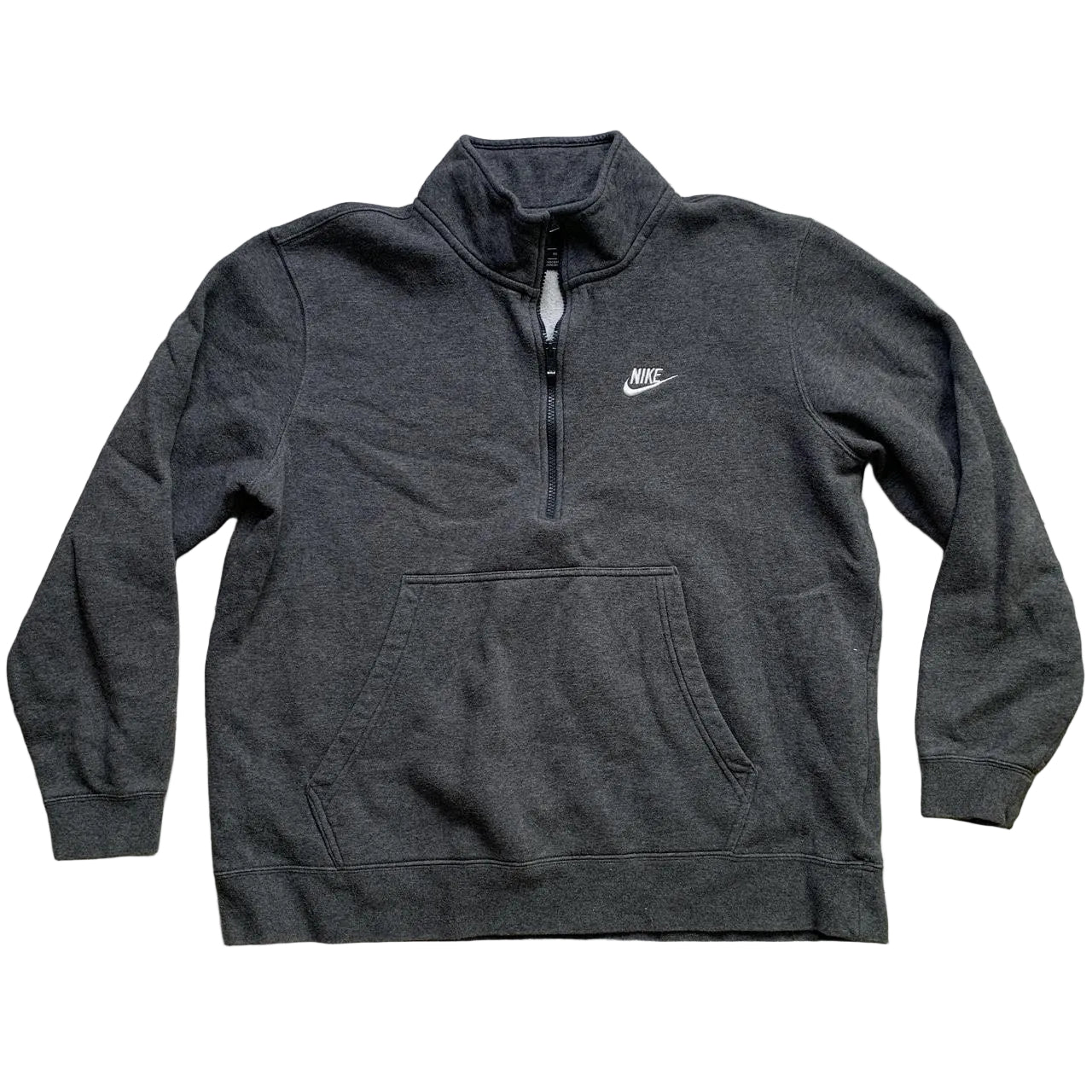 Nike Swoosh Grey and White Zip Jumper (XL)