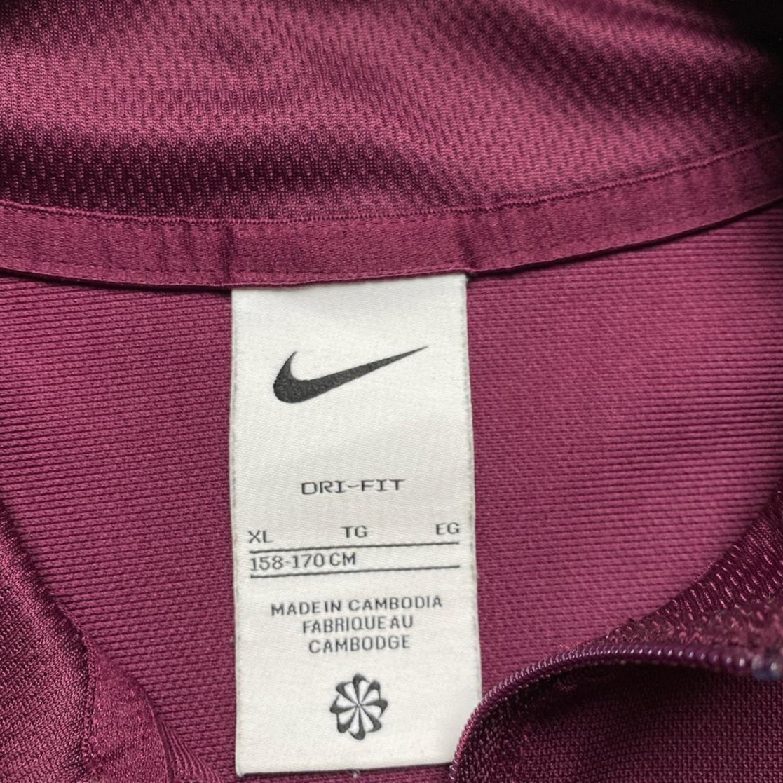 Nike Burgundy Training Long Sleeve Football Top (XS)