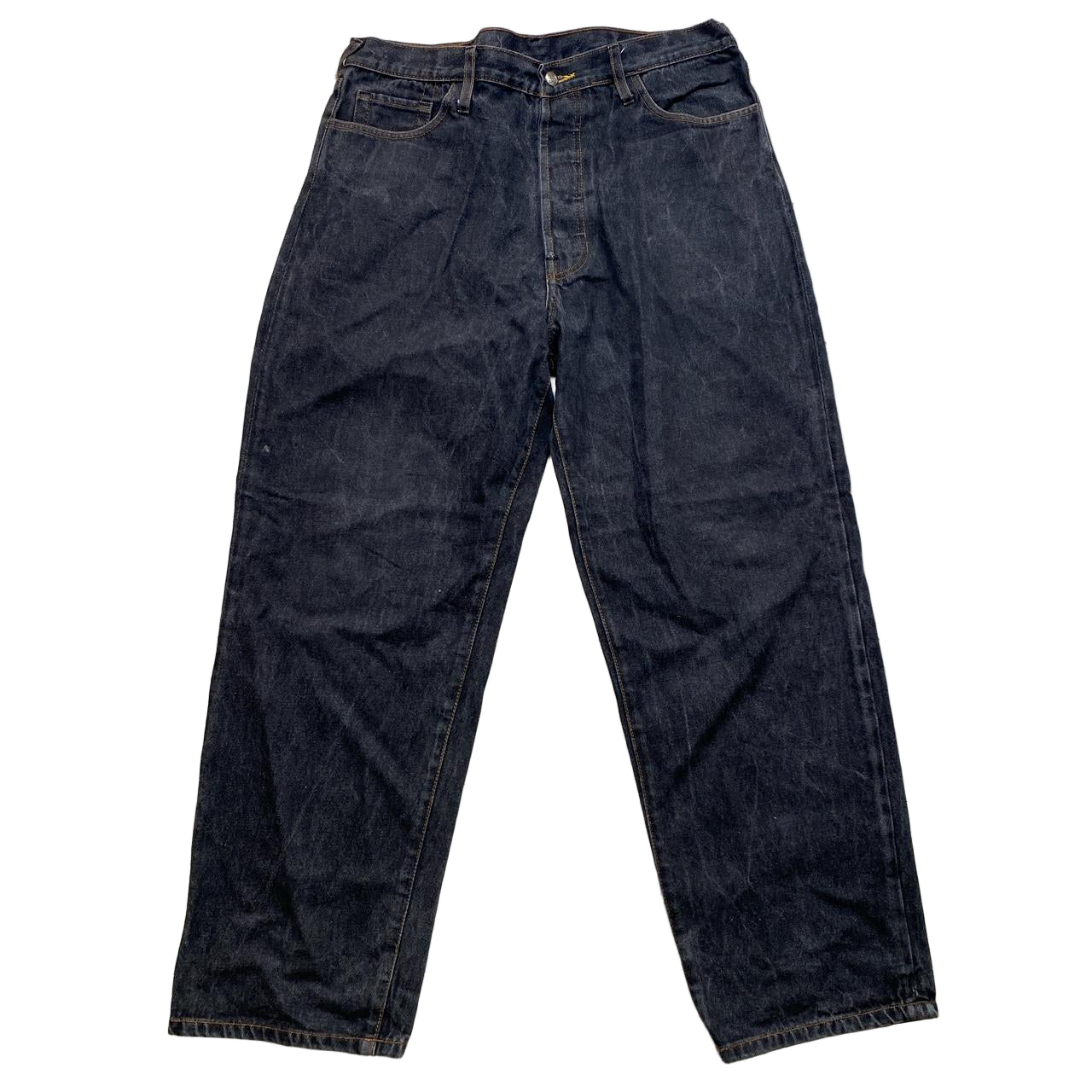 Evisu Vintage Lot 0118 Charcoal and Red White Daicock Swoosh Baggy Jeans (38W)