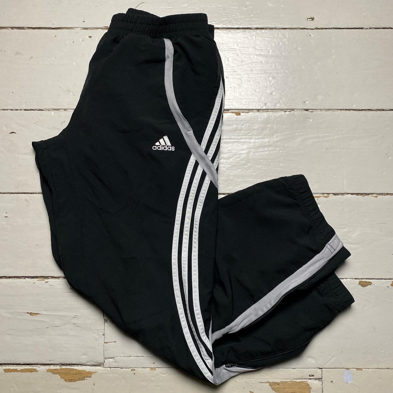 Adidas Vintage Baggy Black and White Shell Bottoms