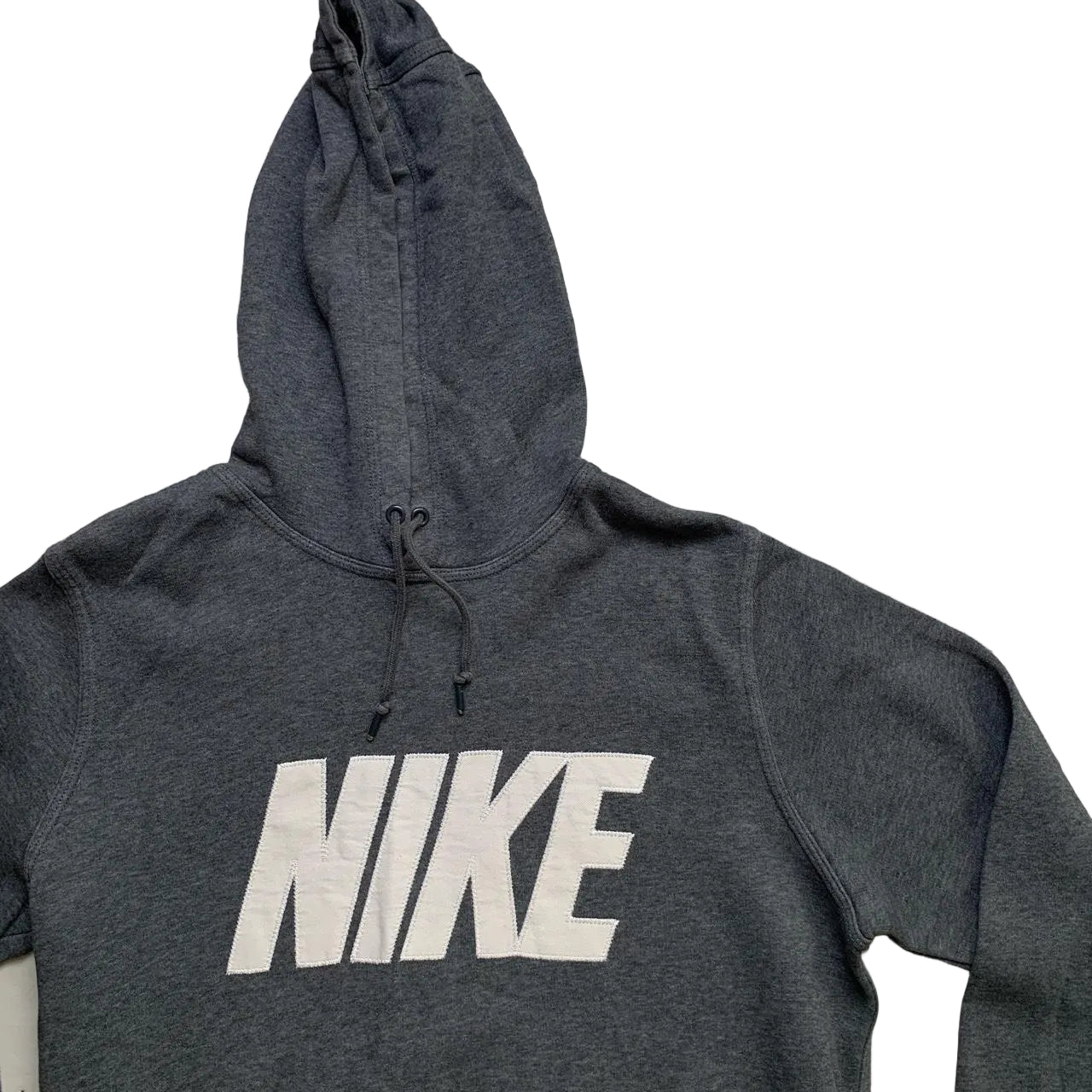 Nike Club Spellout Grey and White Hoodie (M)