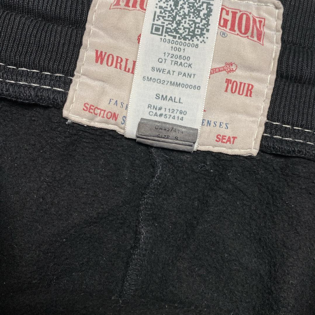 True Religion Black Big White Tri Stitch Baggy Joggers (S)