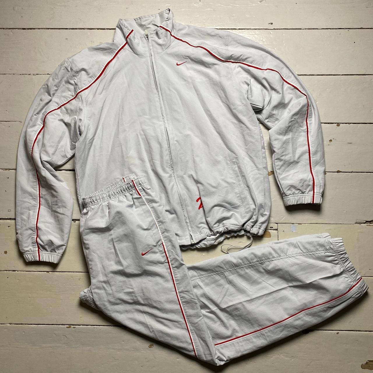 Nike Swoosh Vintage Shell Track Suit White and Red