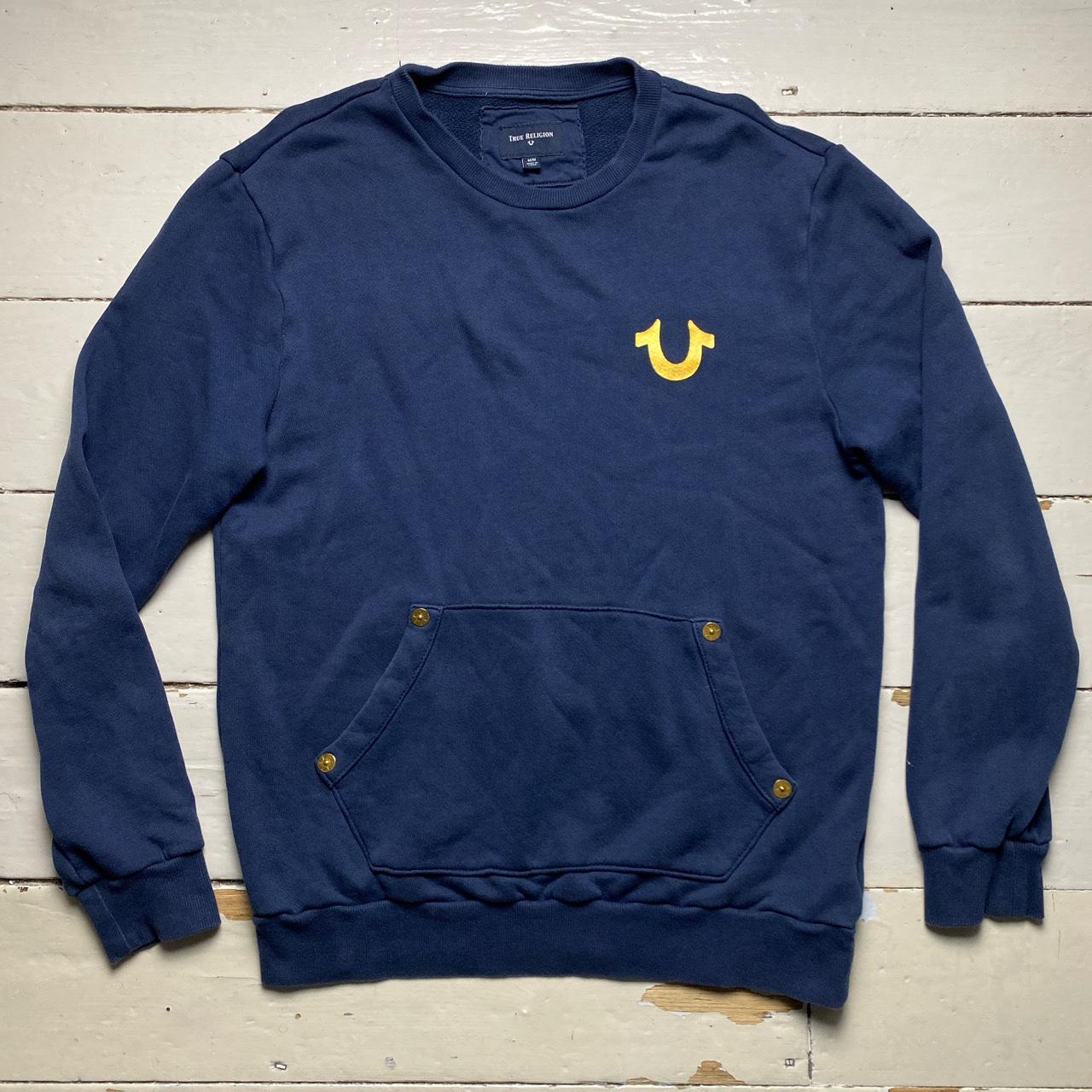 True Religion Navy and Gold Jumper