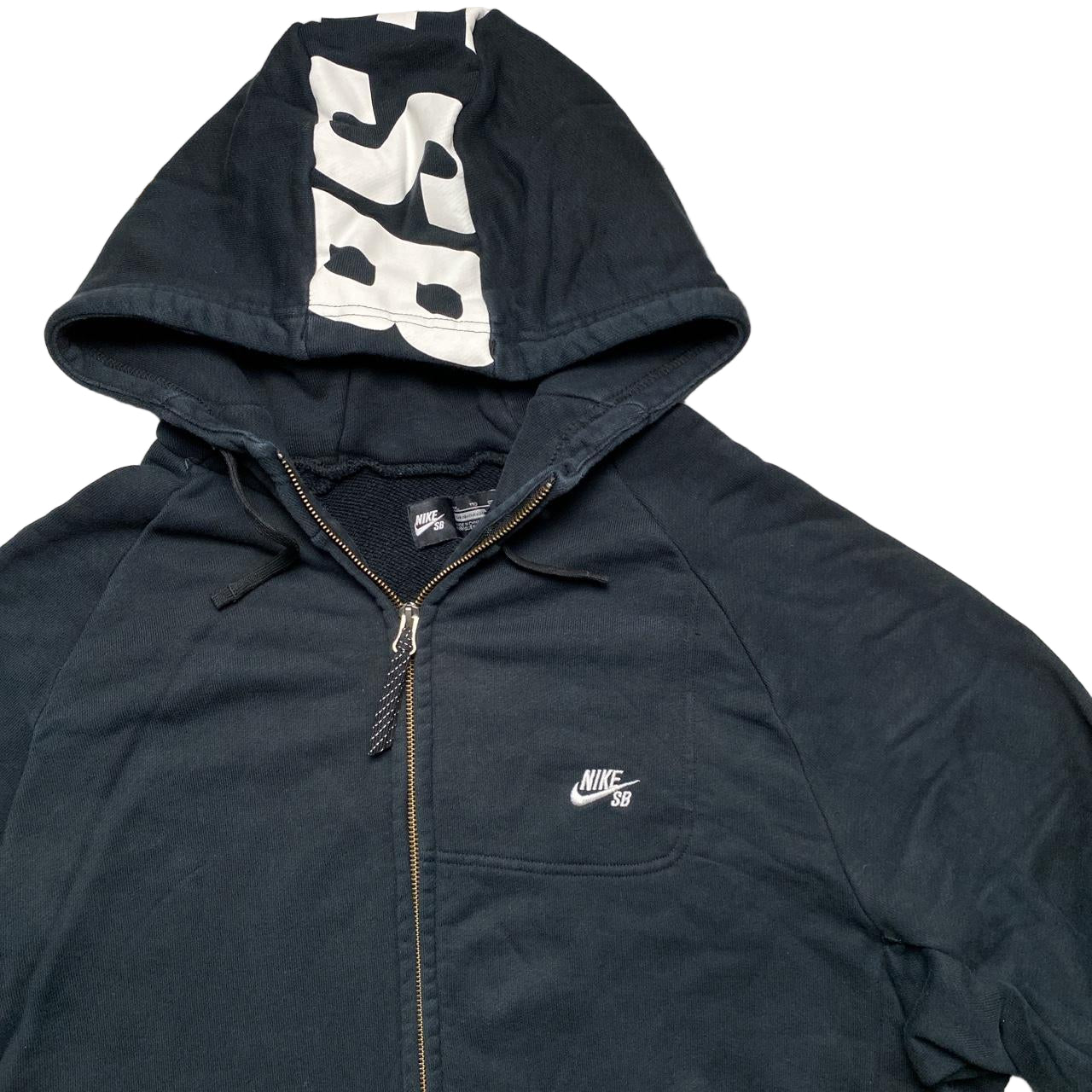 Nike SB Black and White Long Hoodie (2XL)