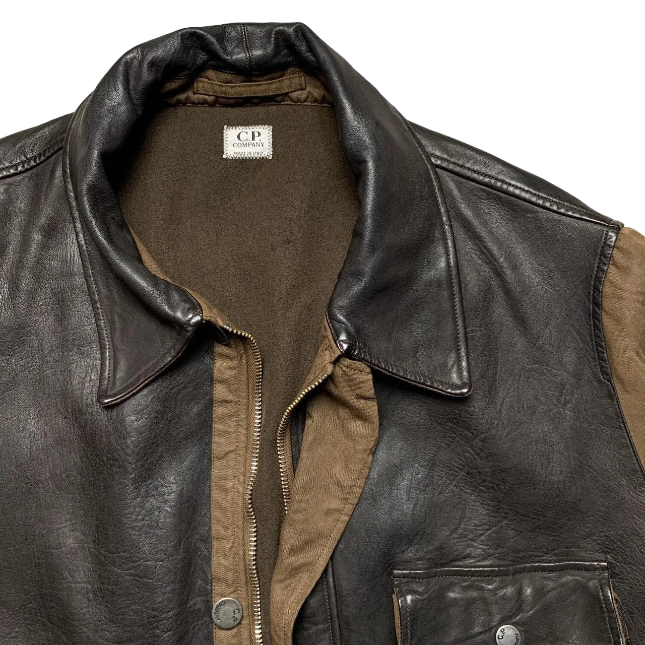 CP Company Vintage Leather Panel Lightweight Jacket (3XL)
