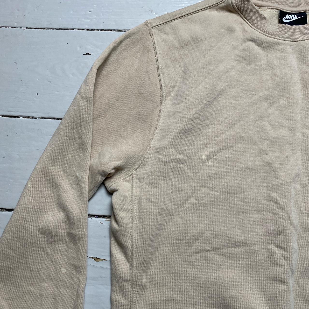 Nike Cream and White Swoosh Jumper