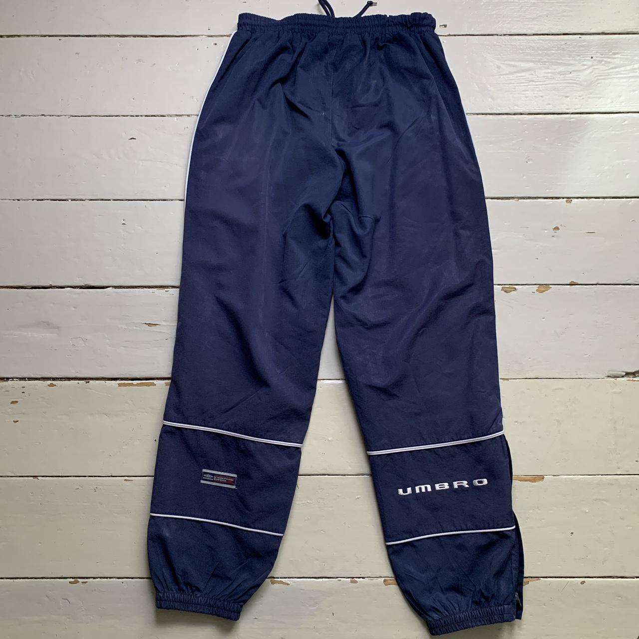 Umbro Vintage Shell Track Pant Baggy Bottoms Navy Red and White