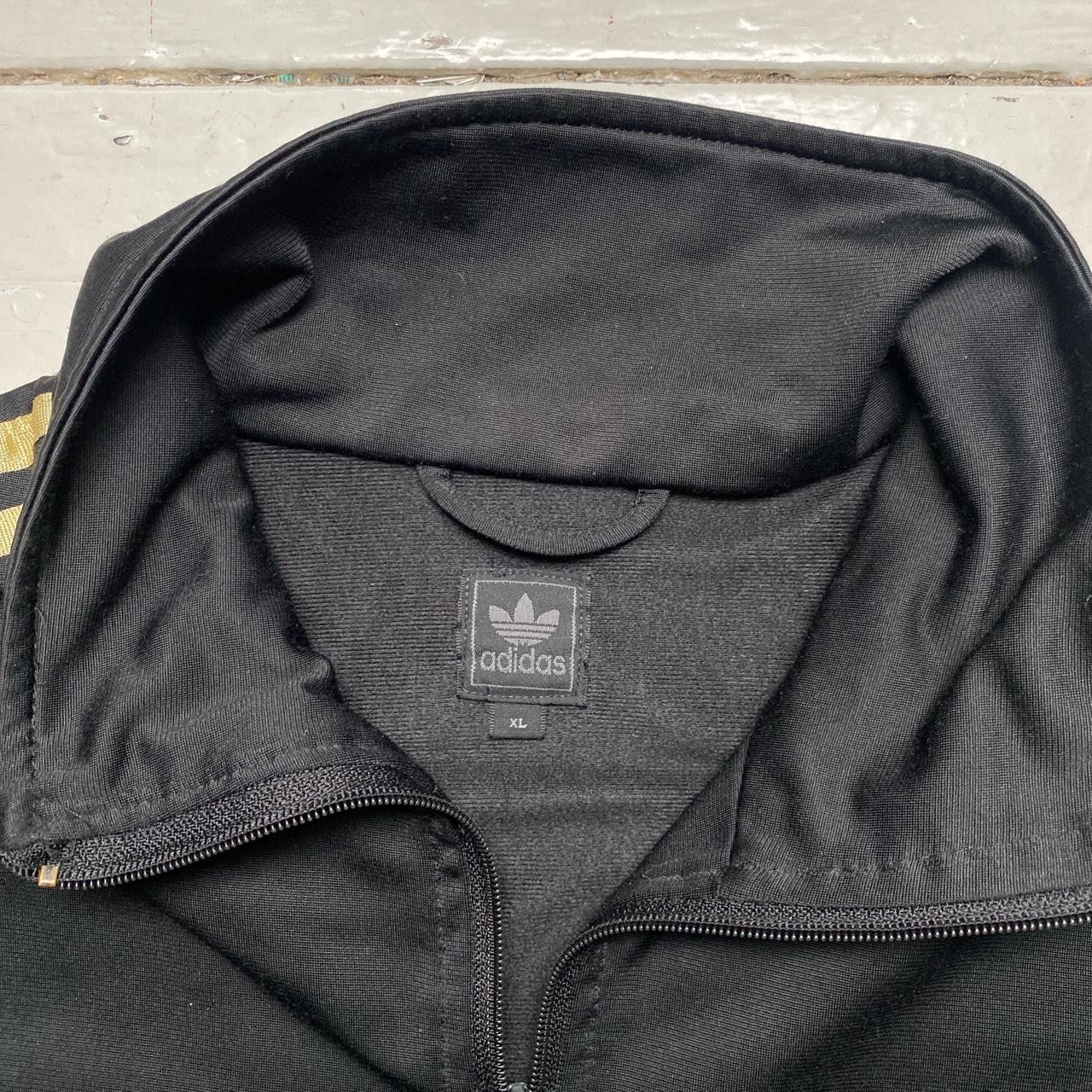 Adidas Originals Vintage Tracksuit Jacket Black Gold and Pink