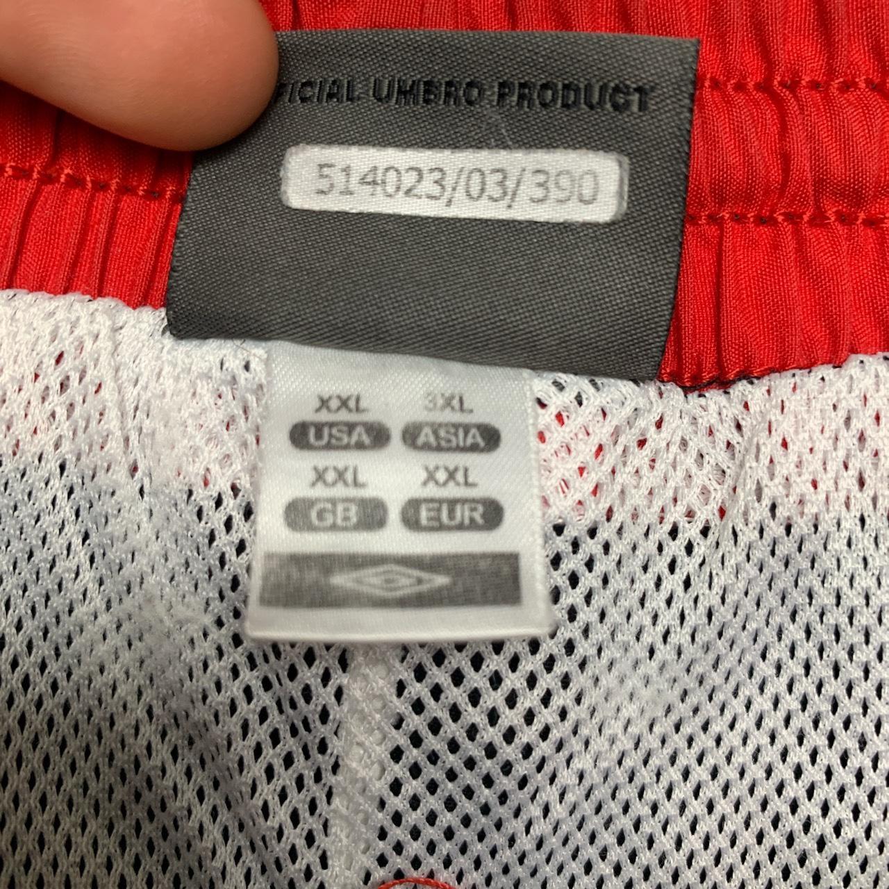 Umbro Black and Red Vintage Shell Trackpant Shorts