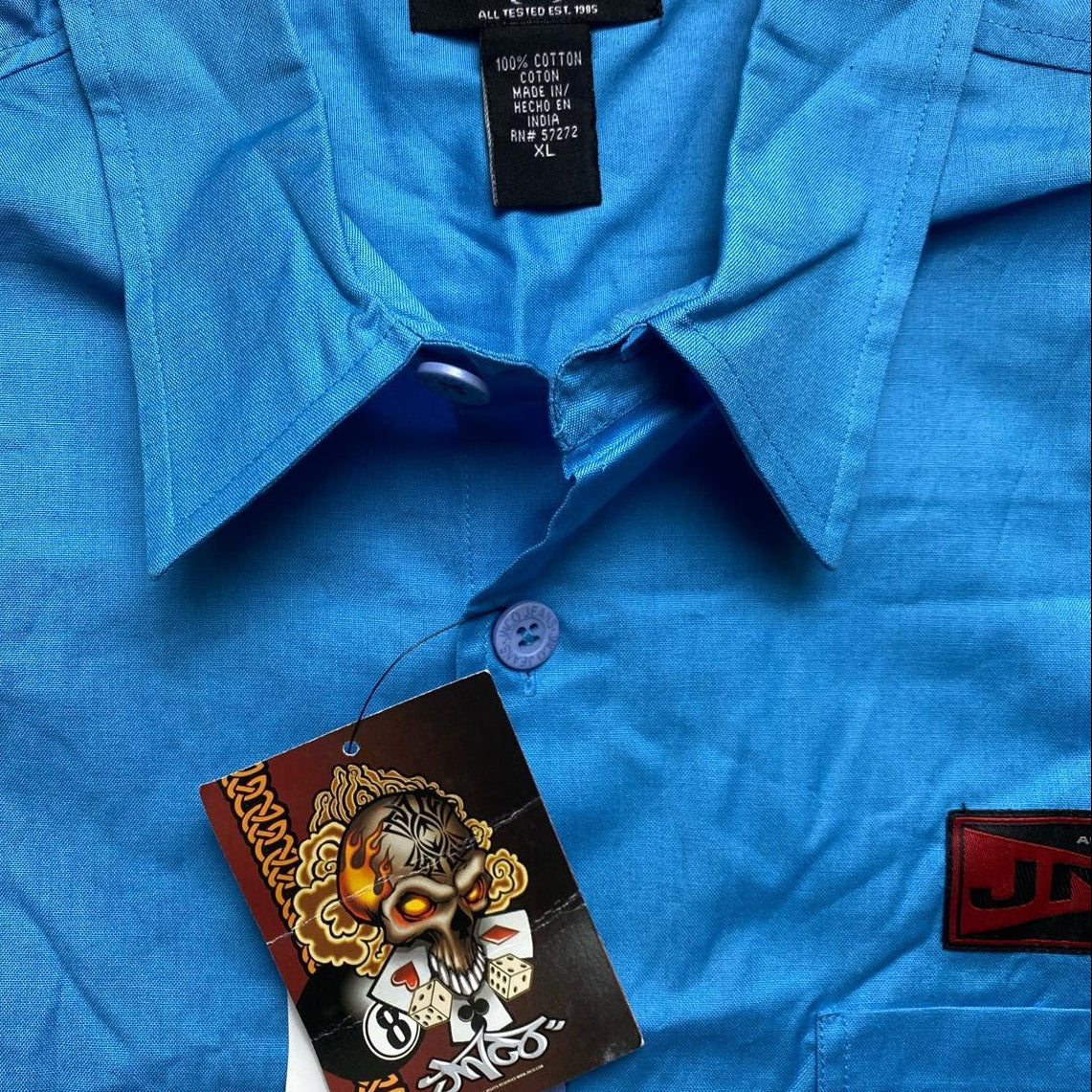 JNCO Jean Vintage Light Blue Short Sleeve Shirt (XL)