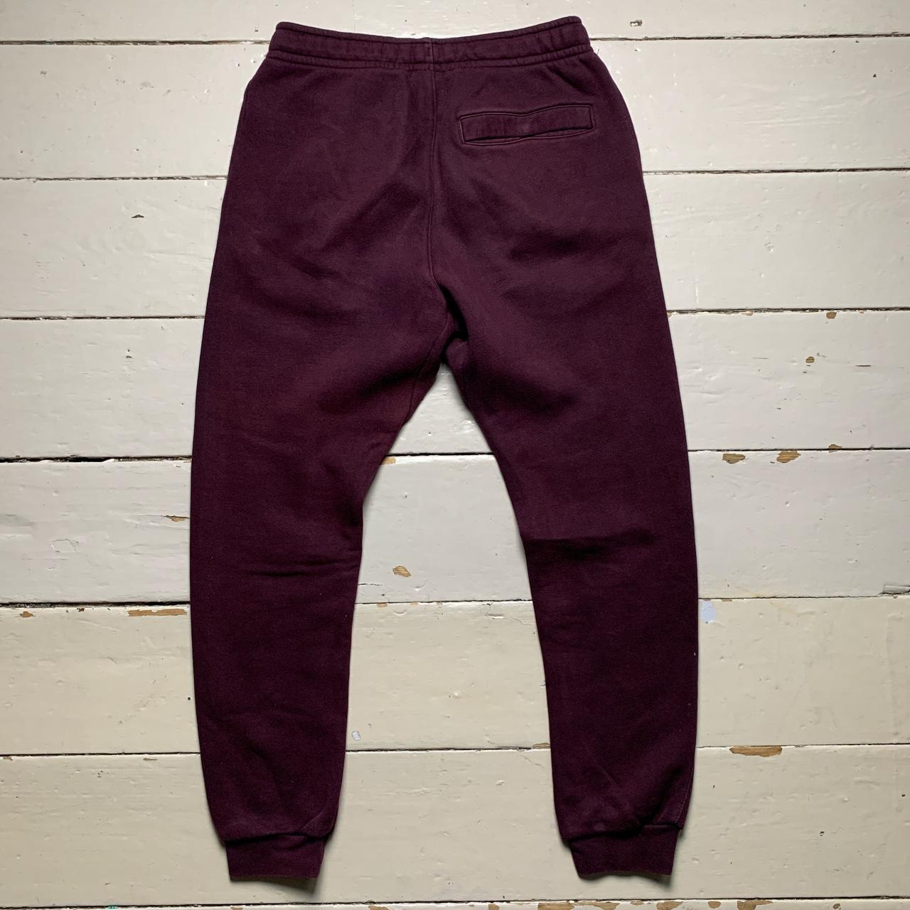 Nike Swoosh Burgundy and White Joggers