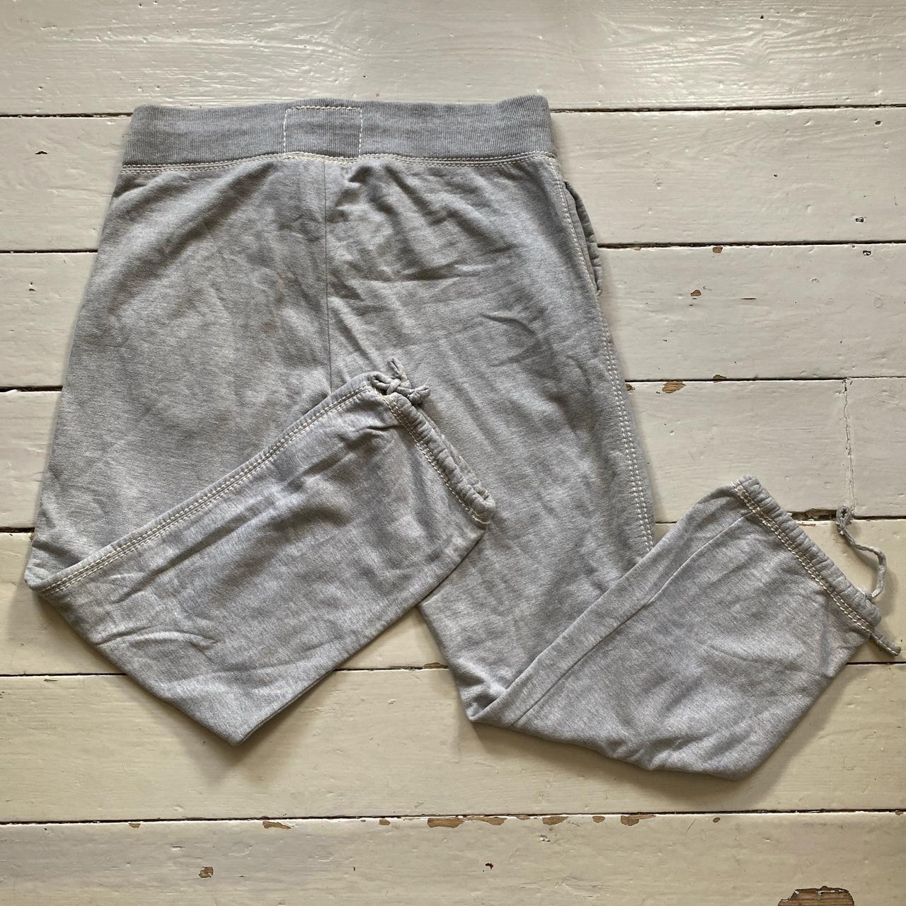 True Religion Big Contrast Triple Stitch Heather Grey and White Joggers