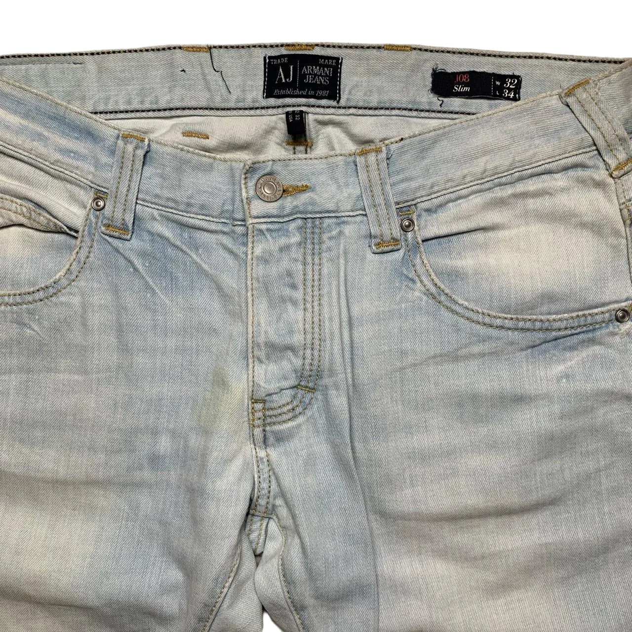 Armani J08 Vintage Light Blue Jeans (32W)