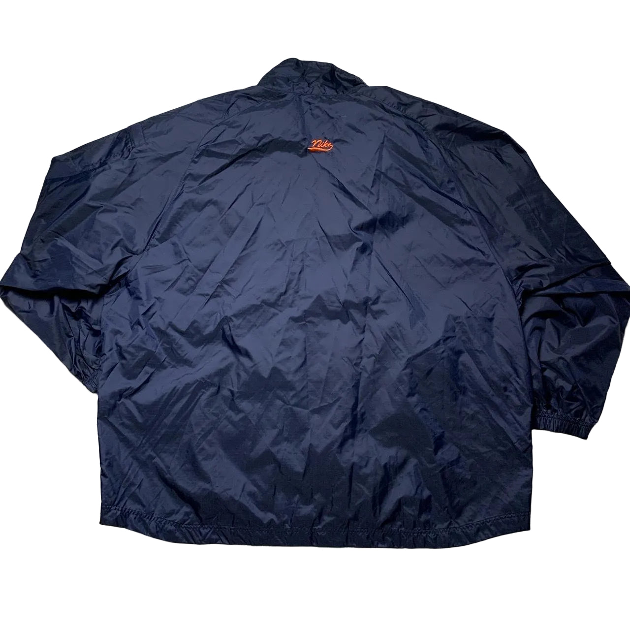 Nike Vintage 90’s Navy and Orange Swoosh Shell Tracksuit Half Zip Skidoo Jacket (2XL)