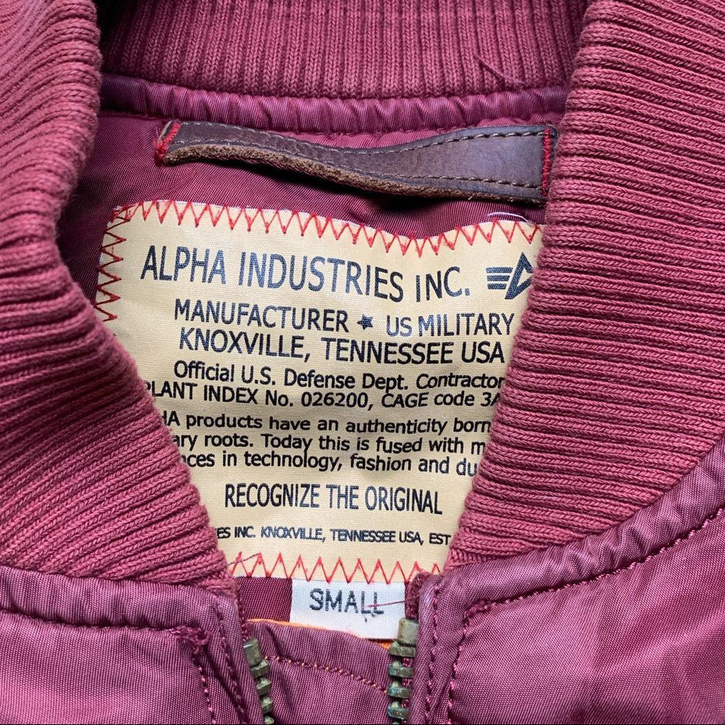 Alpha Industries Burgundy Bomber Jacket (S)