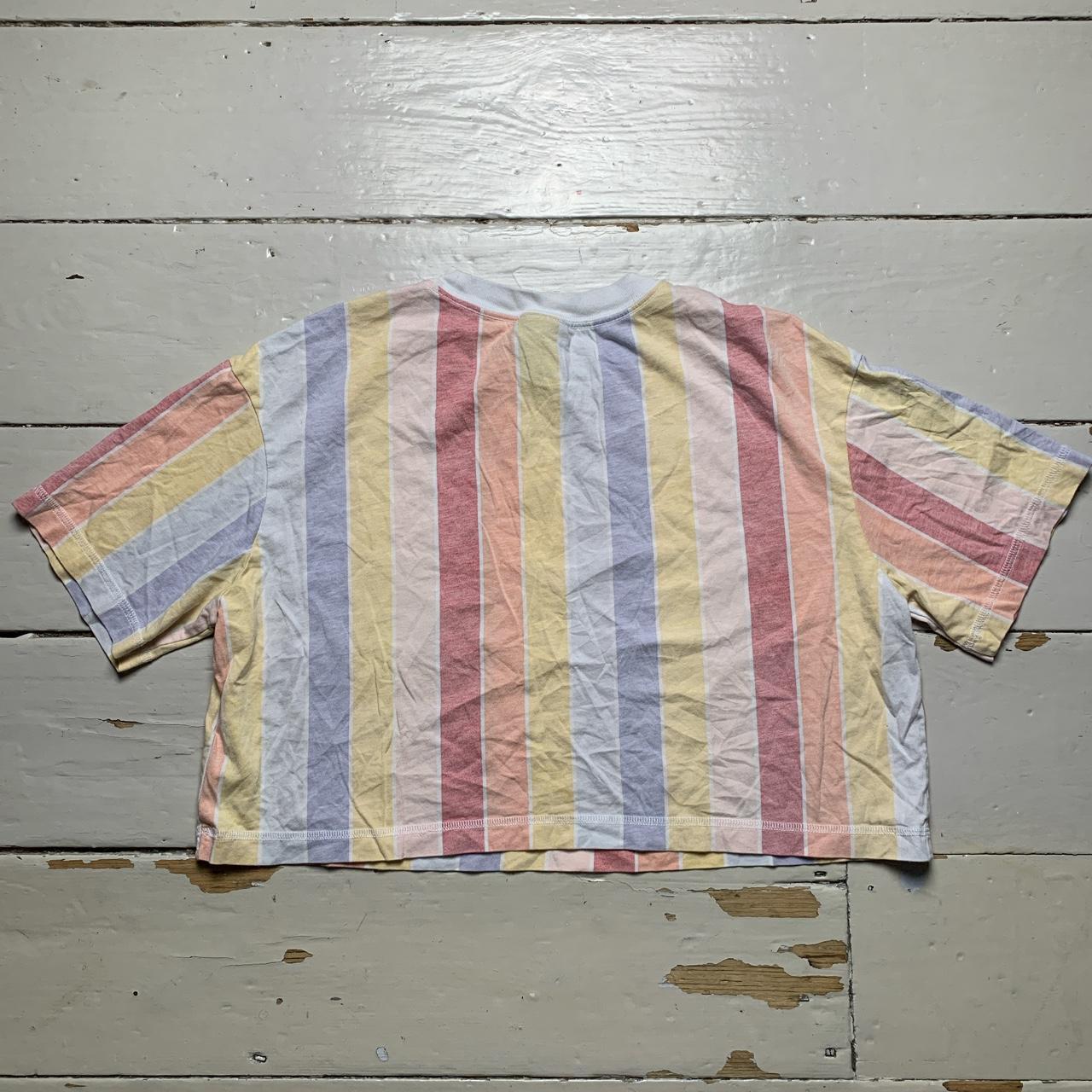 Nike Spellout Pastel Stripes Cropped T Shirt