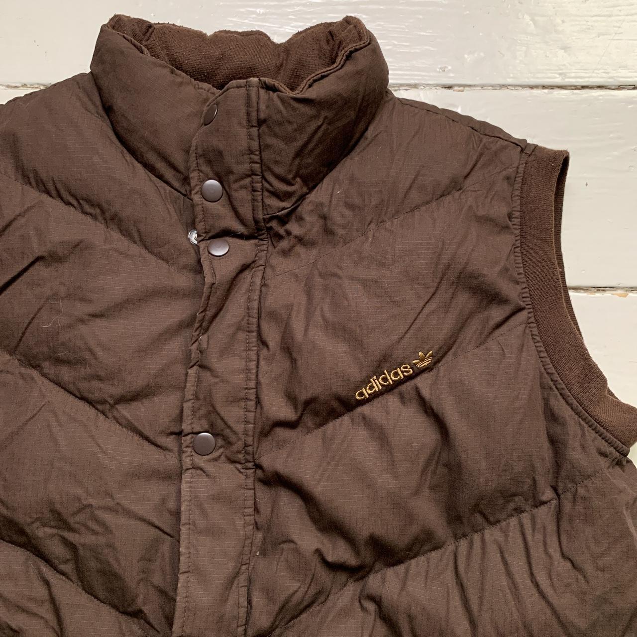 Adidas Brown and Gold Vintage Gilet