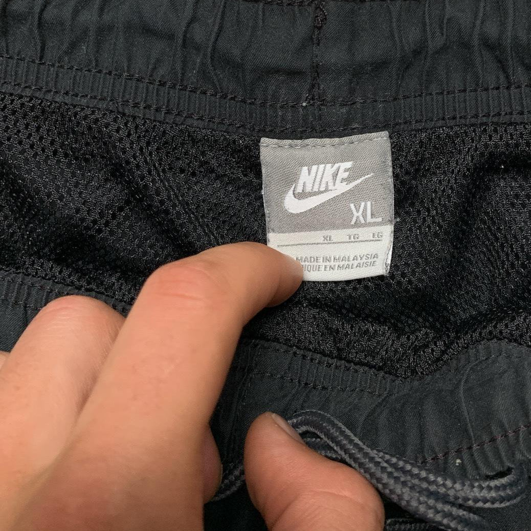 Nike Vintage Cargo Shell Shorts Black and Grey Swoosh (XL)