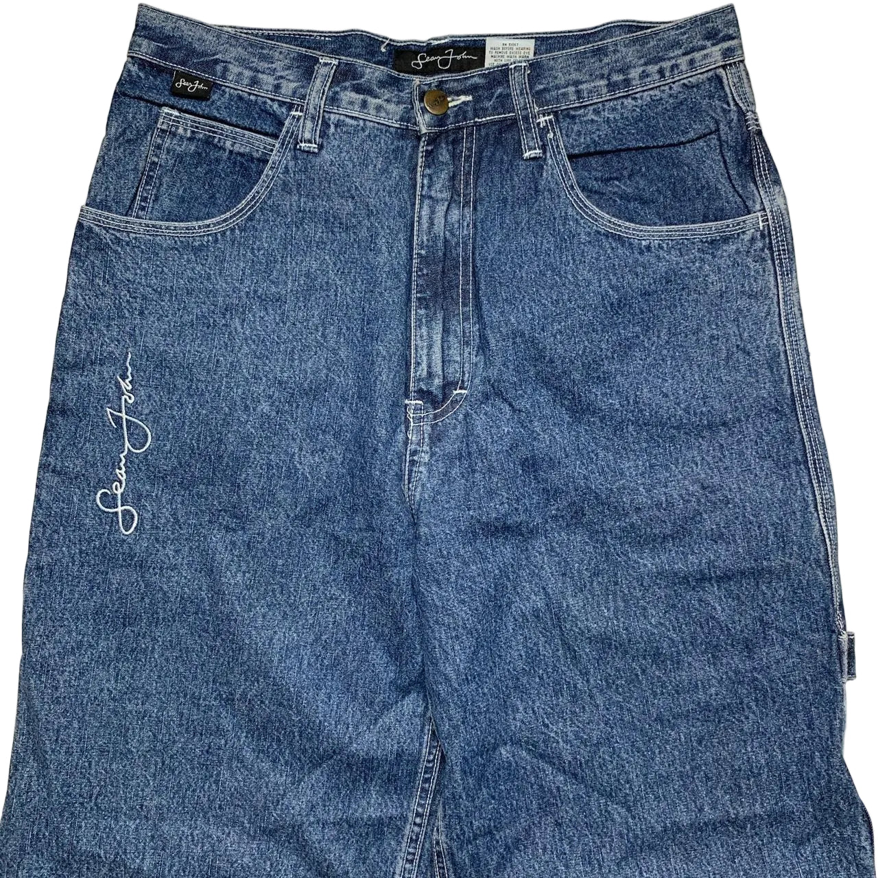 Sean John Vintage Baggy 90βs Cargo Carpenter Jeans Navy and Black