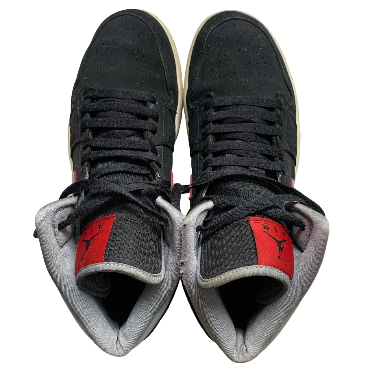 Jordan 1 Mid Black Particle Grey and Red (UK 9.5)