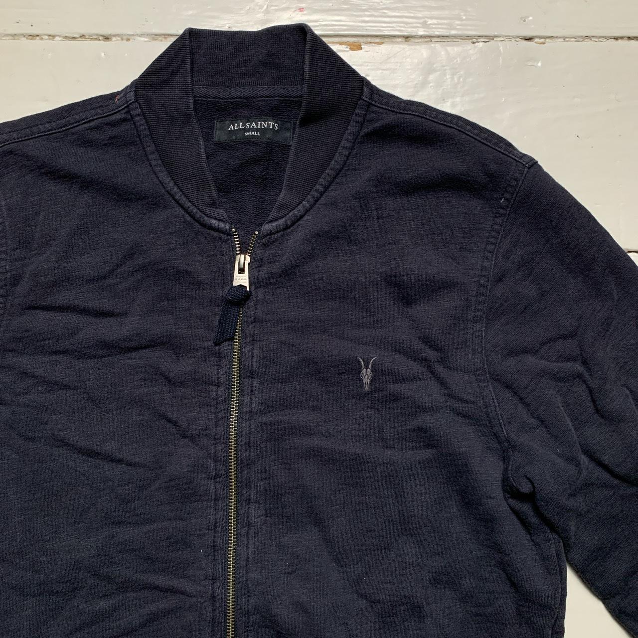 All Saints Navy Zip Jumper