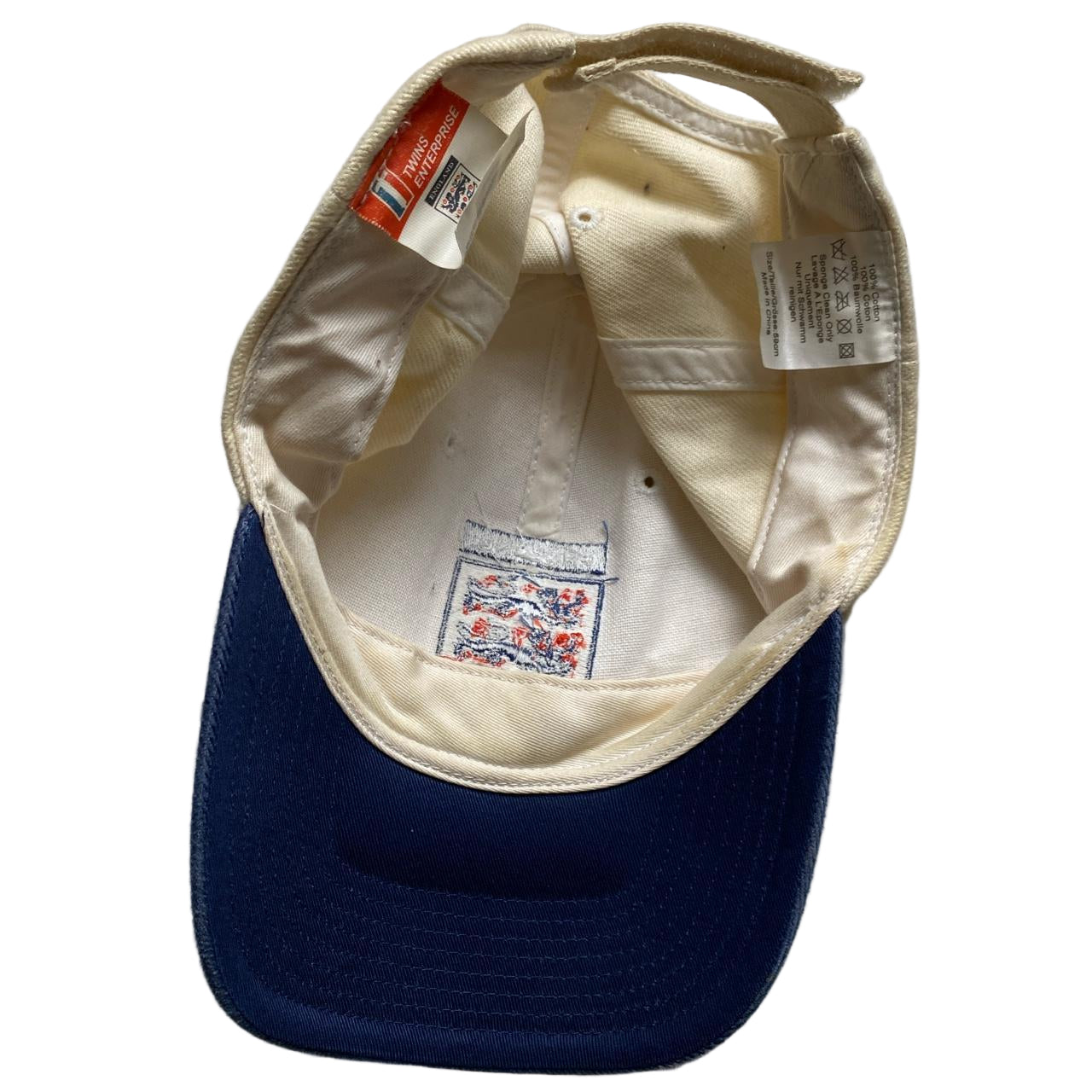England Vintage Football Cap White and Navy