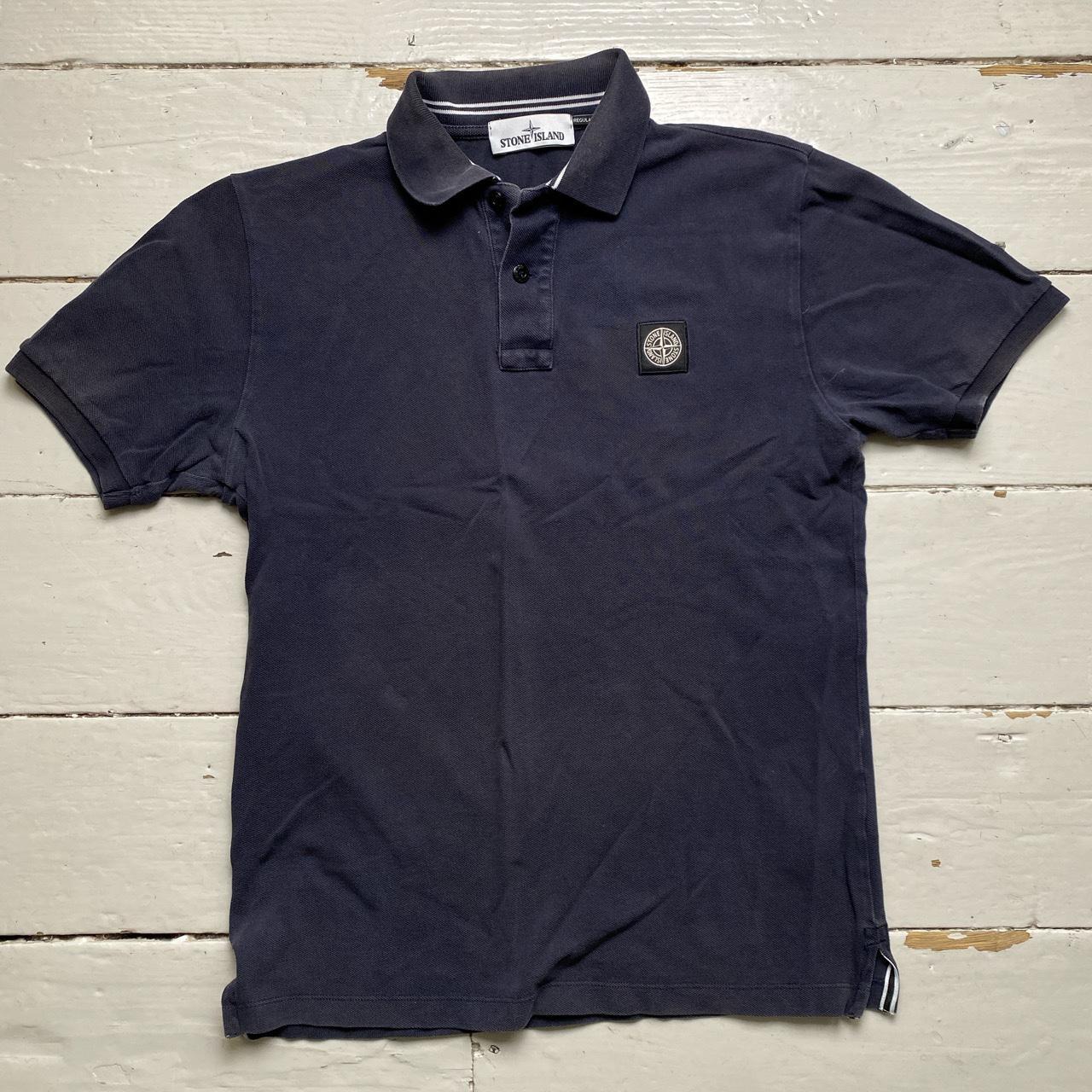 Stone Island Navy and White Polo Shirt
