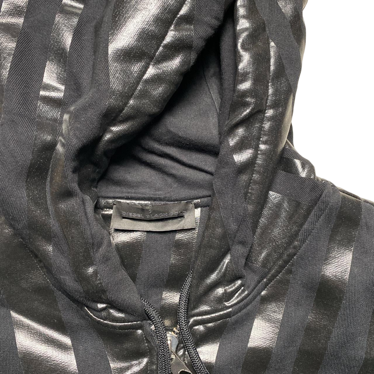 Diesel Black Label Faux Leather Gillet Hoodie (L)