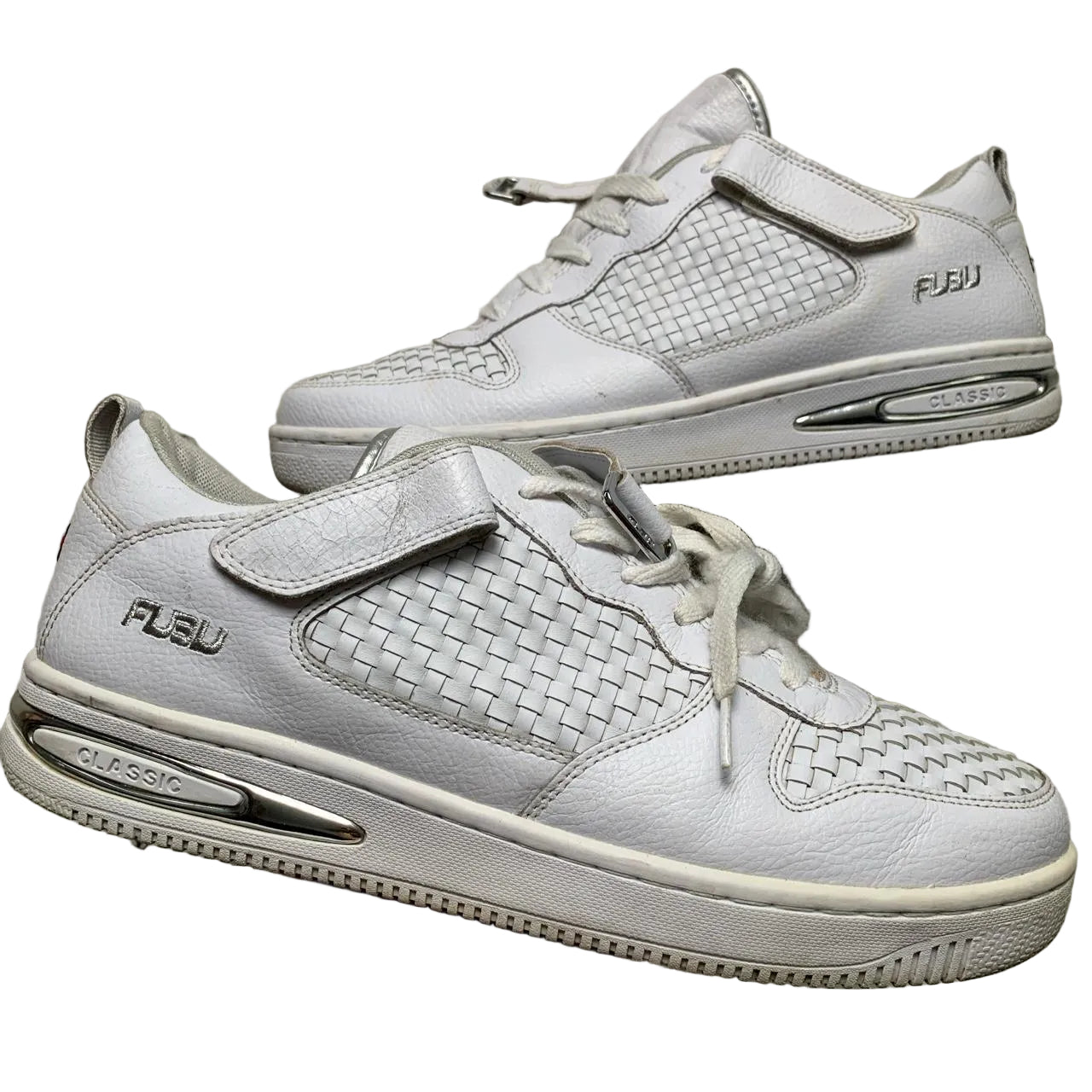 FUBU White and Silver Trainers (UK 12)