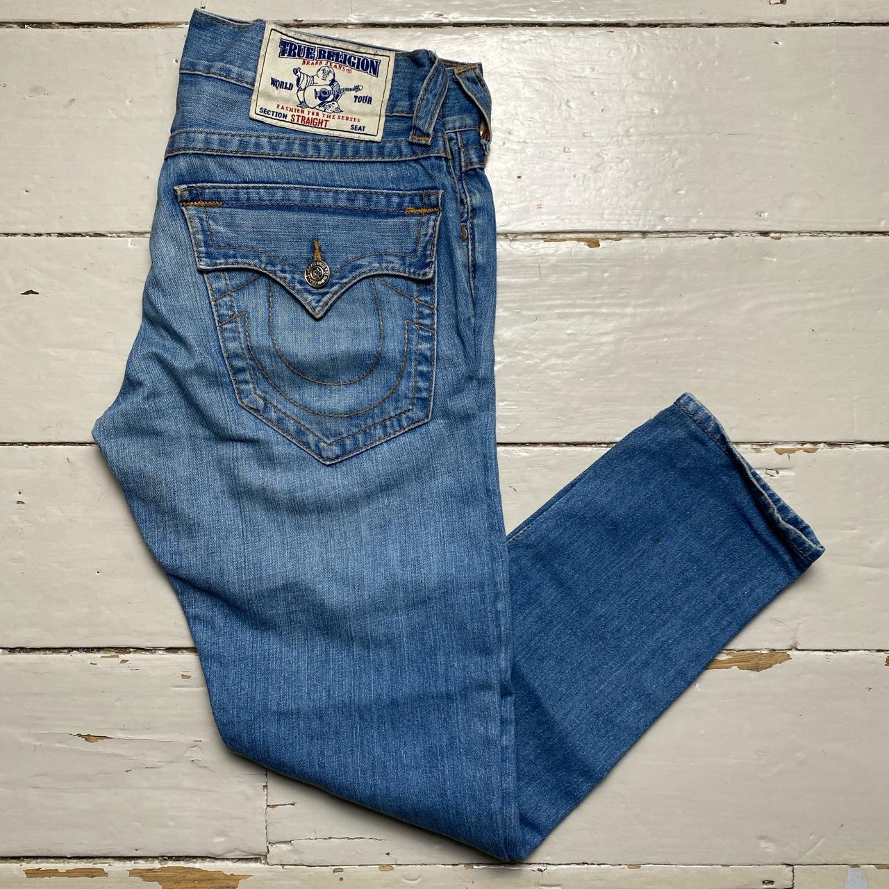 True Religion Straight Jeans Brown Contrast Stitch
