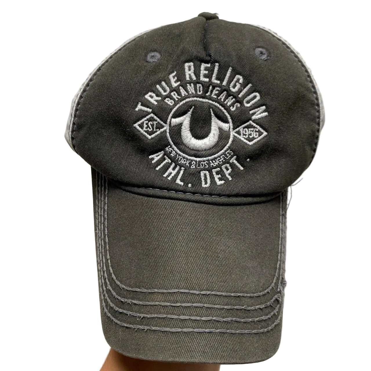 True Religion Khaki and White Baseball Cap