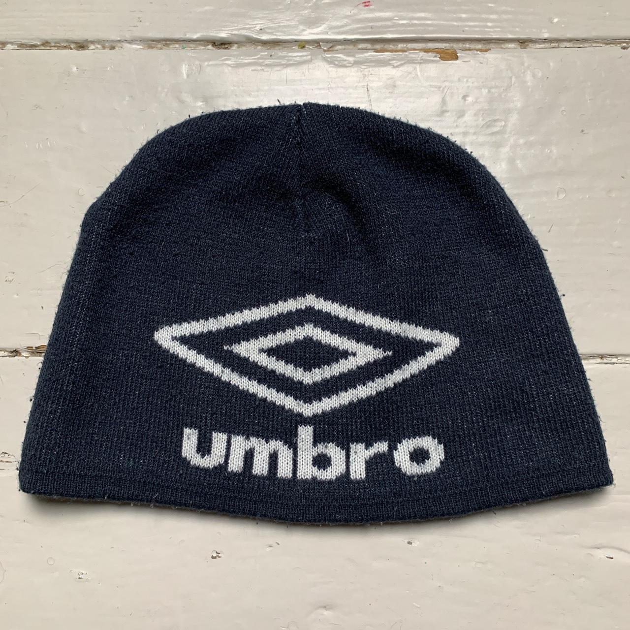 Umbro Navy and White Beanie Hat