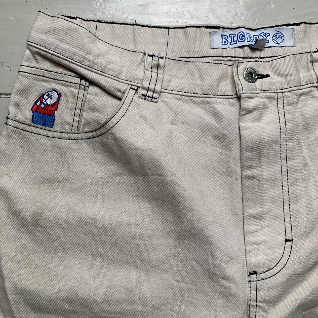 Big Boy Polar Skate Co Cream White Skate Baggy Jean Short Jorts
