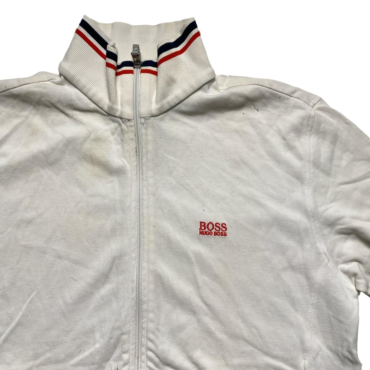 Hugo Boss White Orange and Navy Tracksuit Jacket (M)