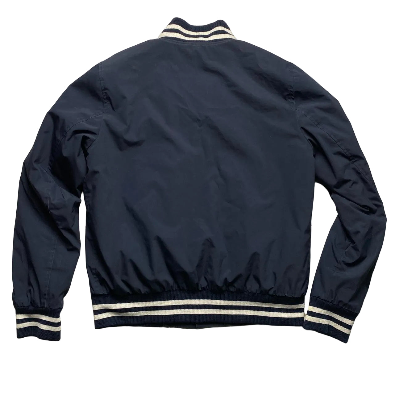 Sandro Navy and White Bomber Jacket (M)