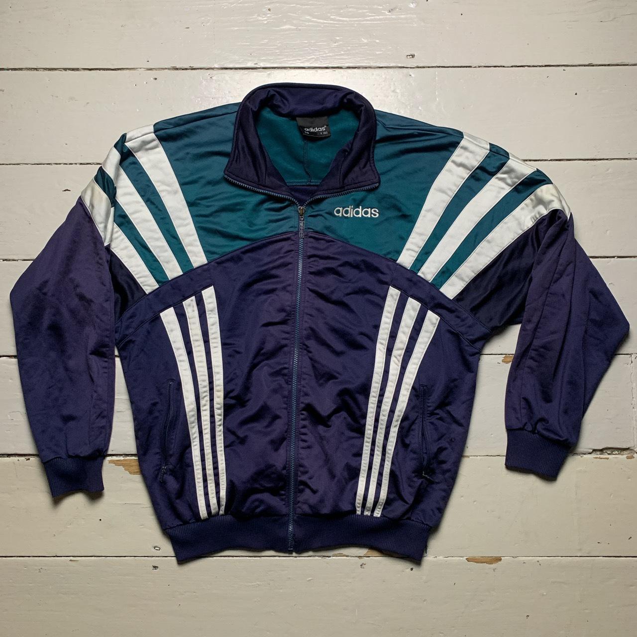 Adidas Vintage Tracksuit Jacket Navy Green and White