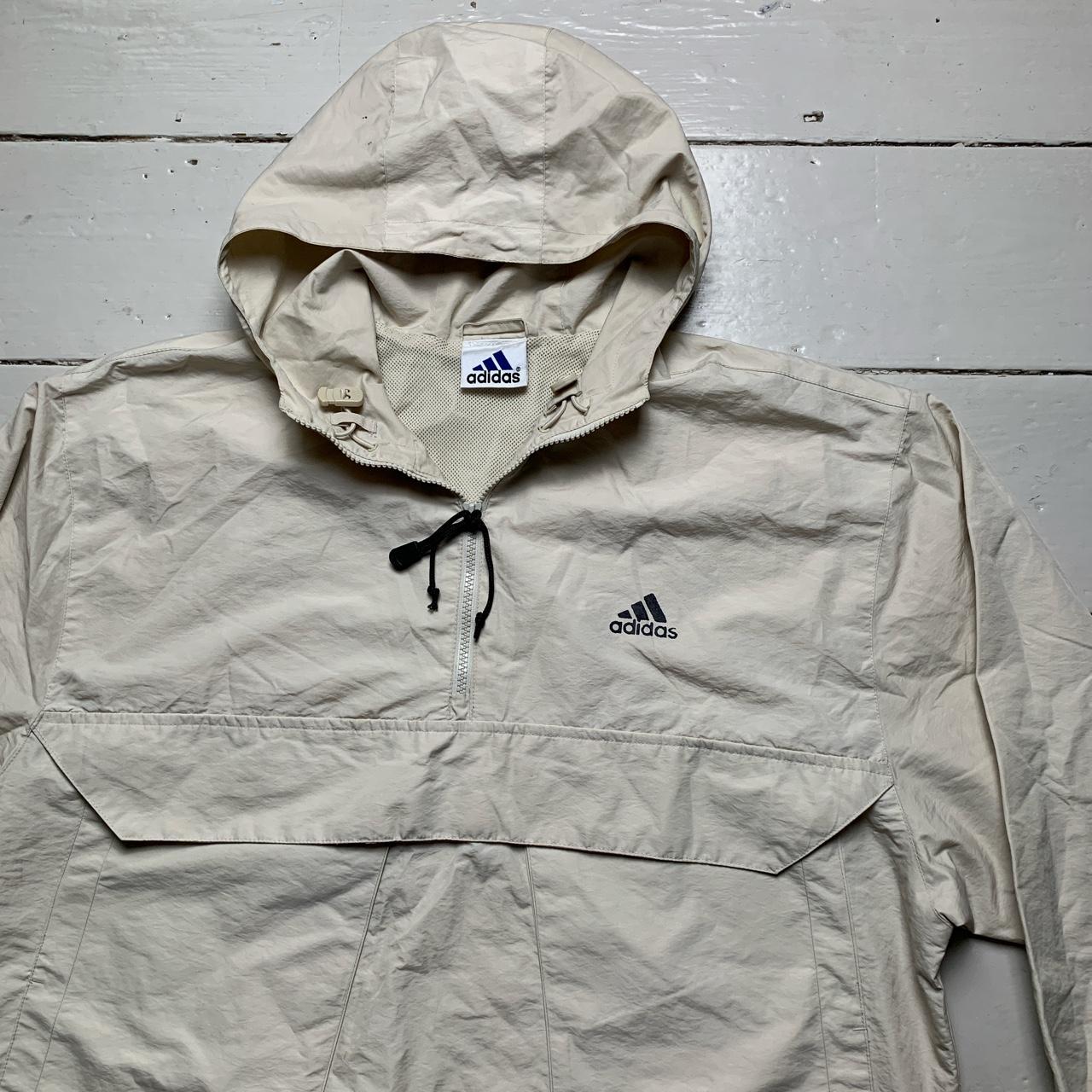 Adidas Vintage Quarter Zip Skidoo Shell Tracksuit Jacket Cream