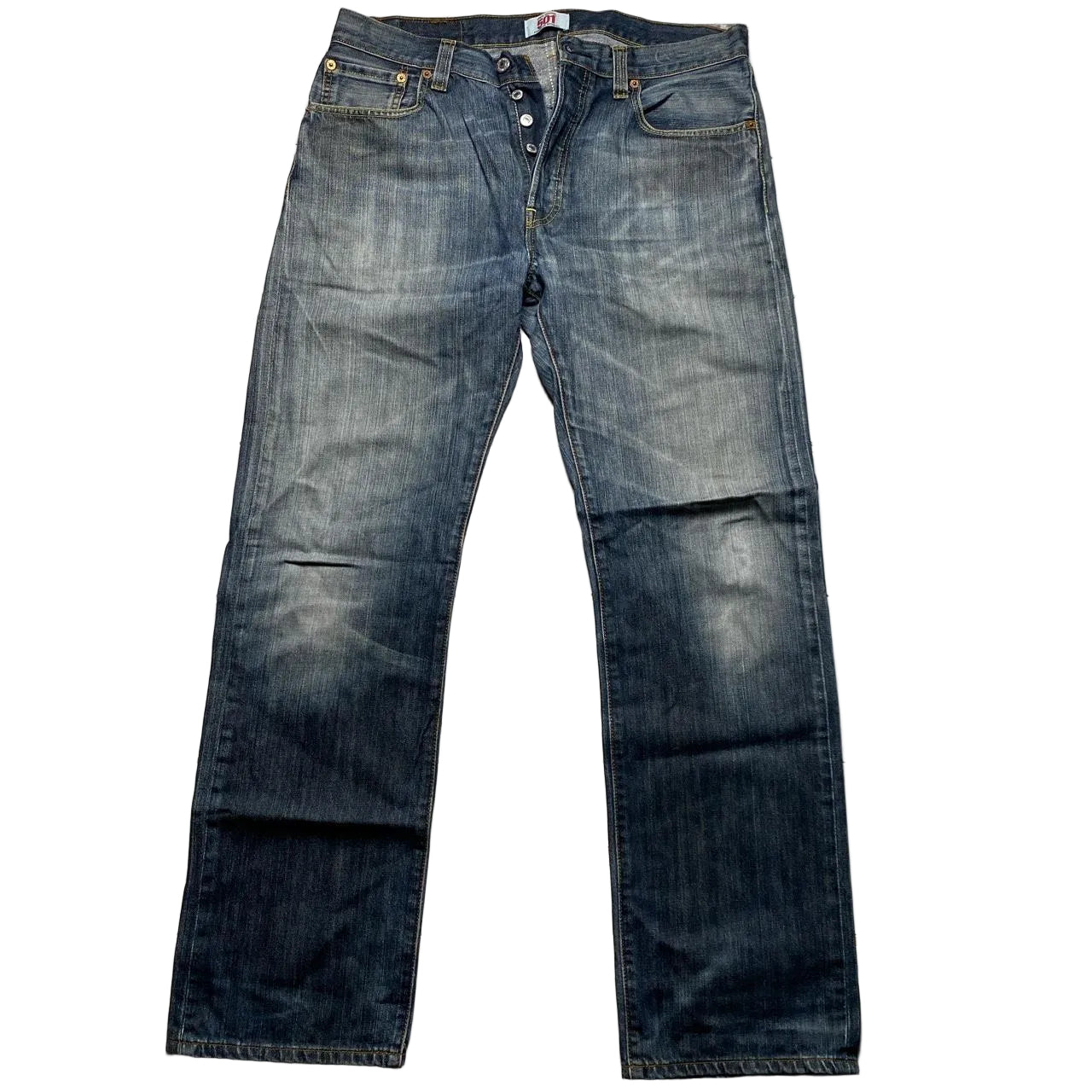 Levis 501 Baggy Vintage Stonewashed Grey Blue Jeans (34W)