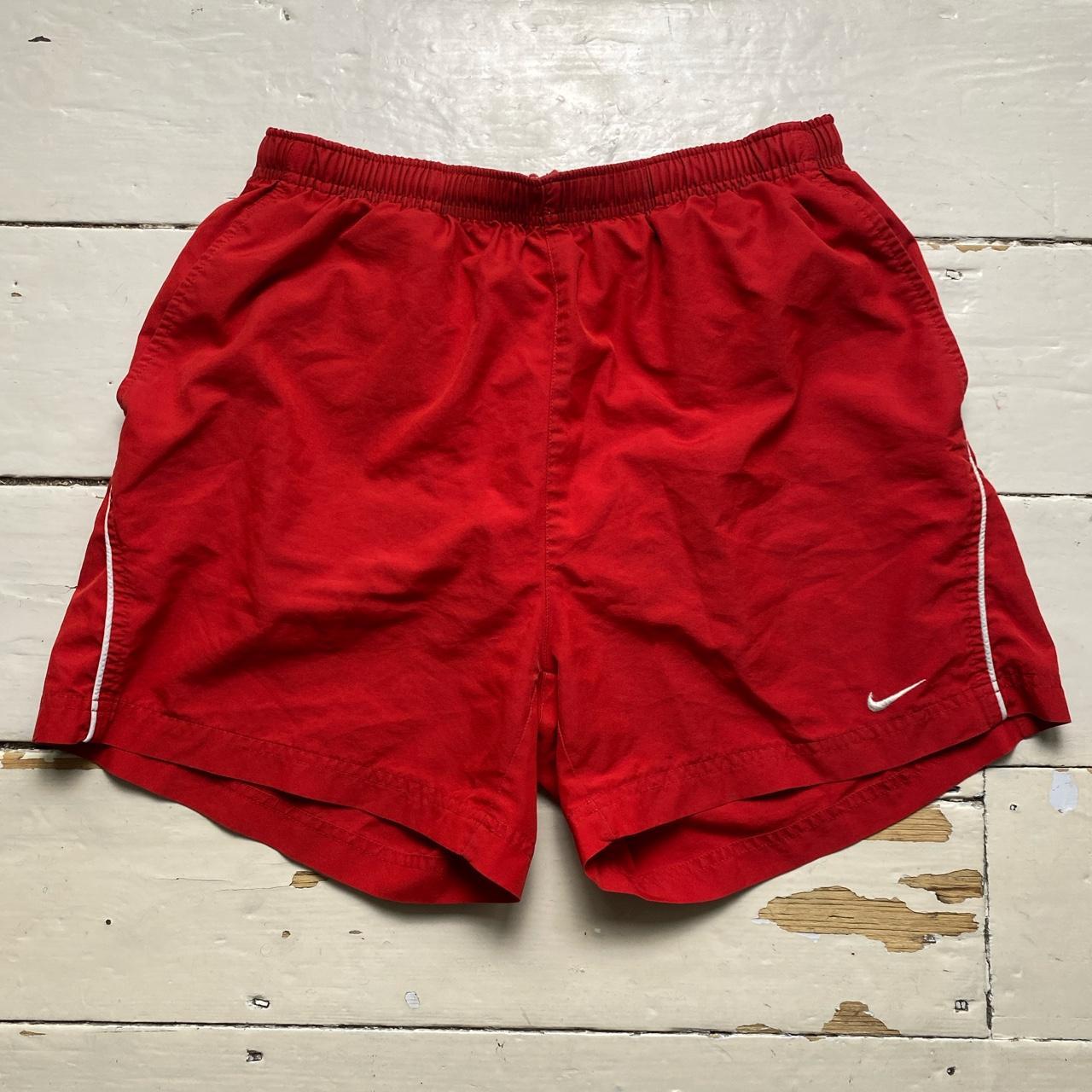 Nike Vintage Swoosh Red and White Shell Track Pant Shorts