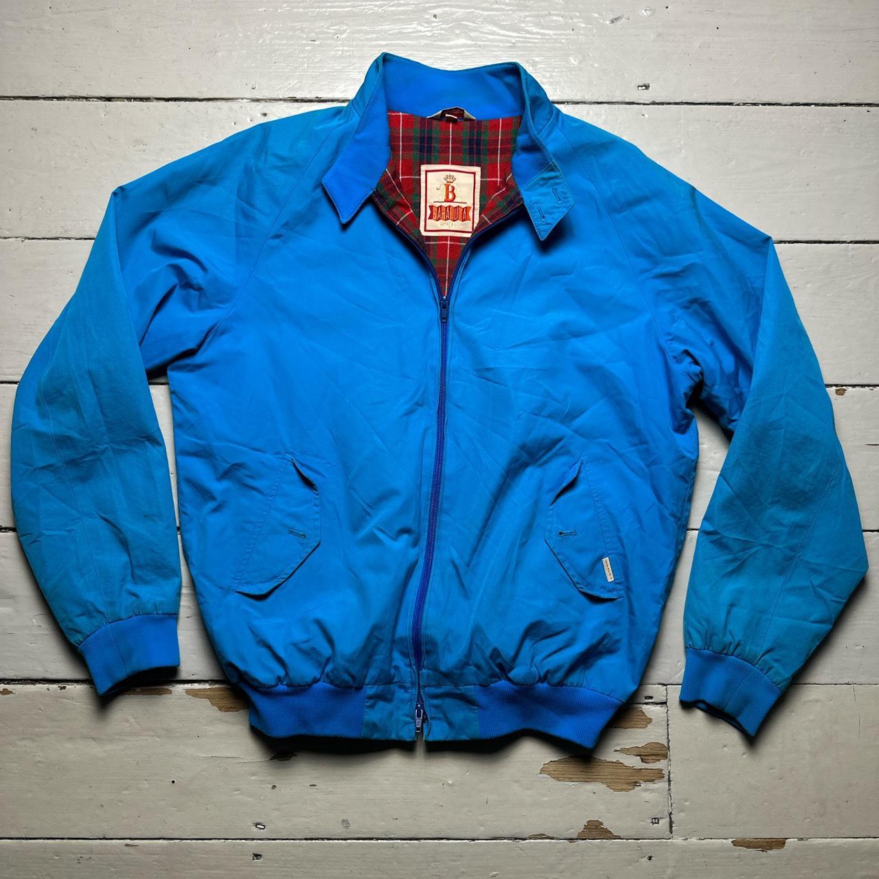 Baracuta G9 Harrington Vintage Light Blue Tartan Interior Bomber Jacket