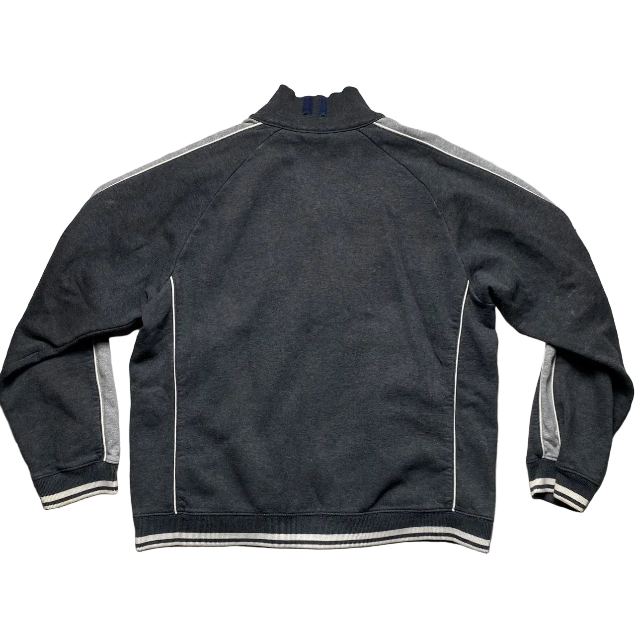 Nike Vintage Grey and White Swoosh Zip Jumper (M)