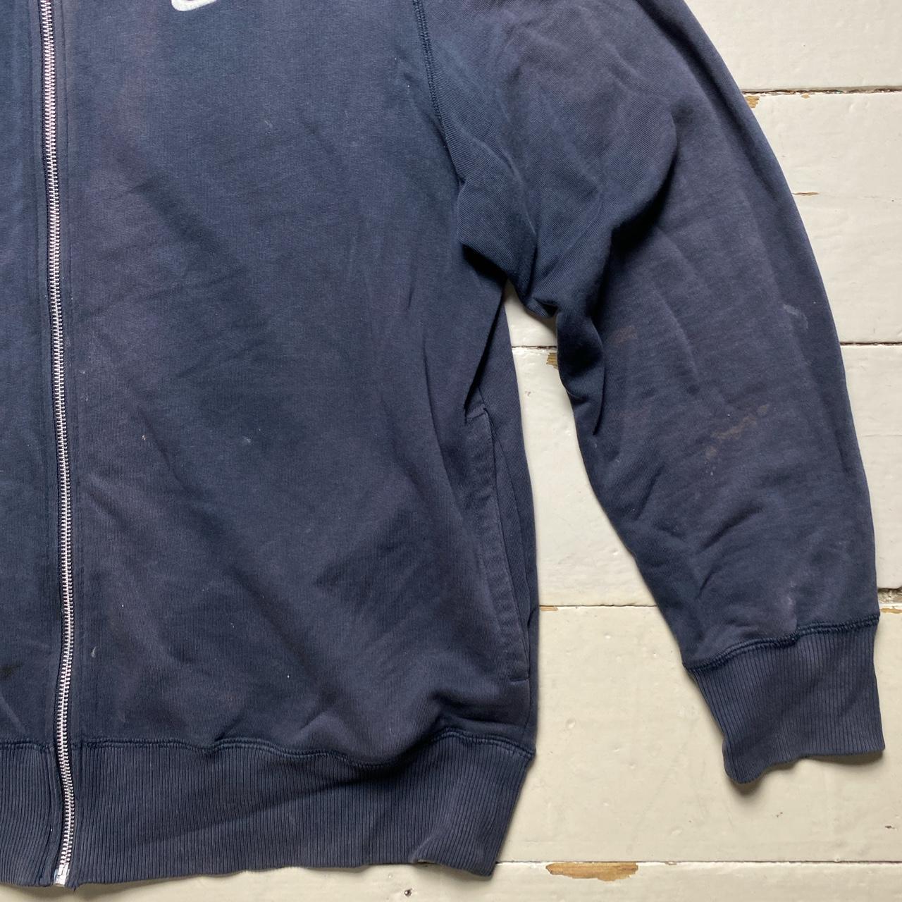 Nike Swoosh Navy and White Zip Jumper