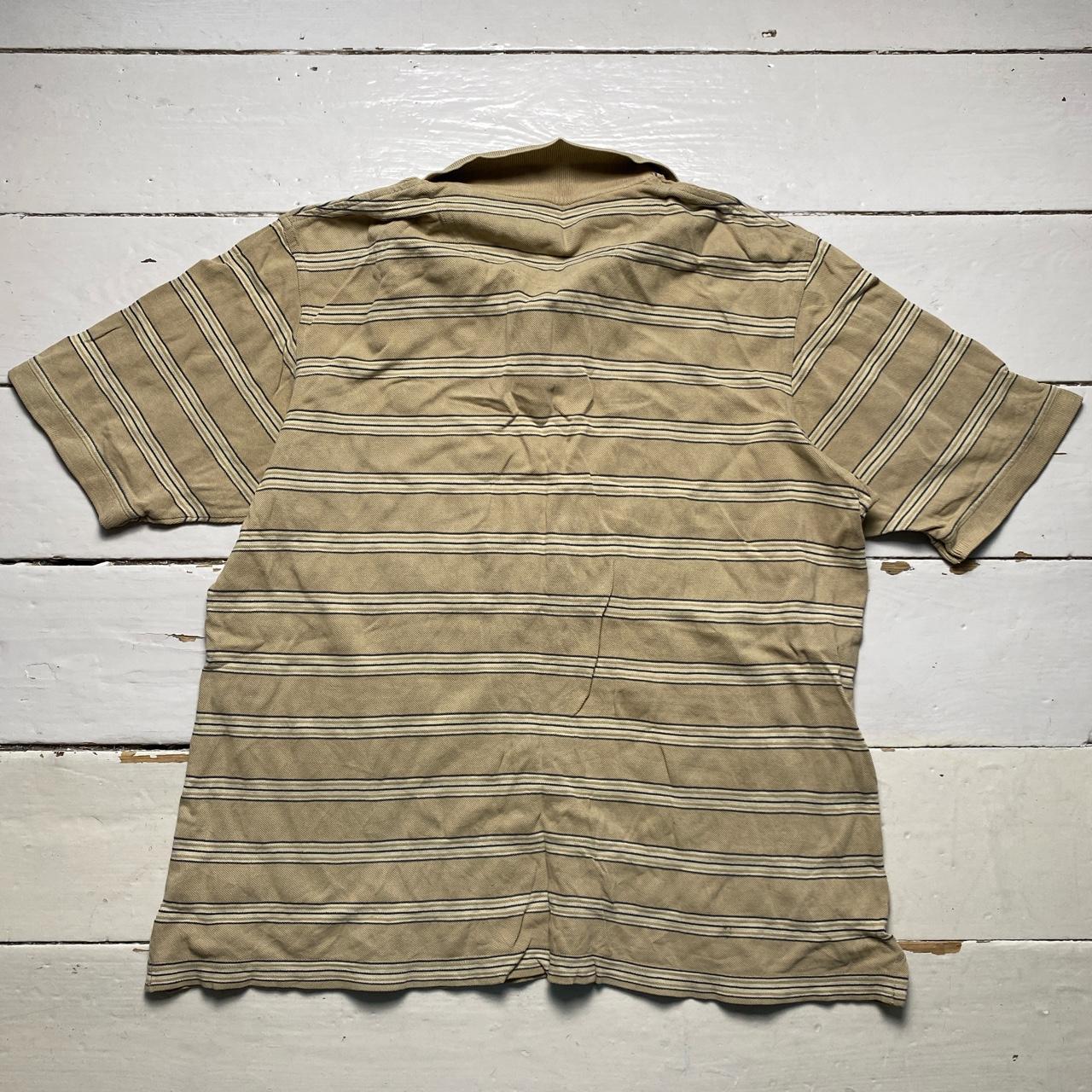 Timberland Cream Striped Short Sleeve Polo Shirt
