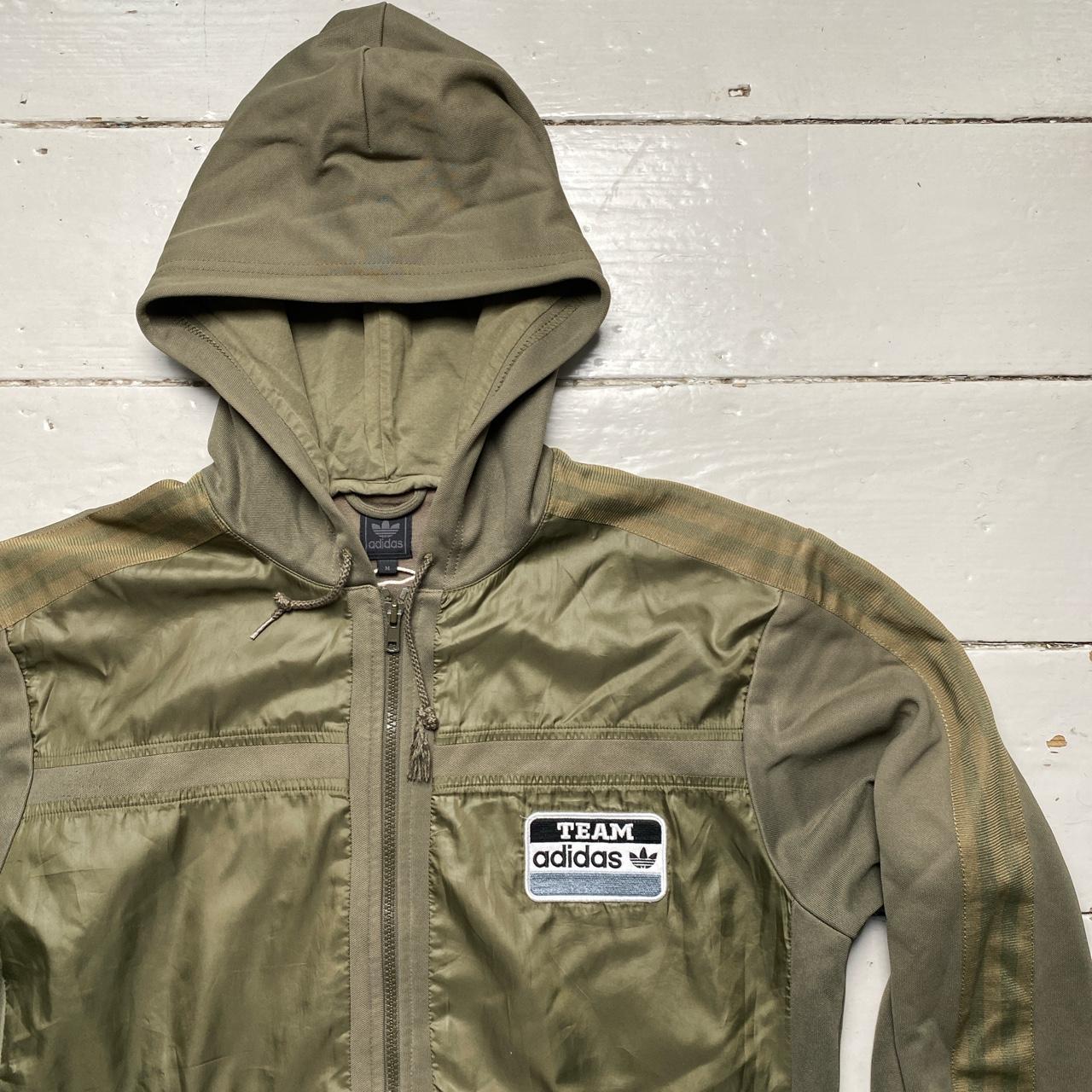 Adidas Team Khaki Olive Hooded Tracksuit Jacket