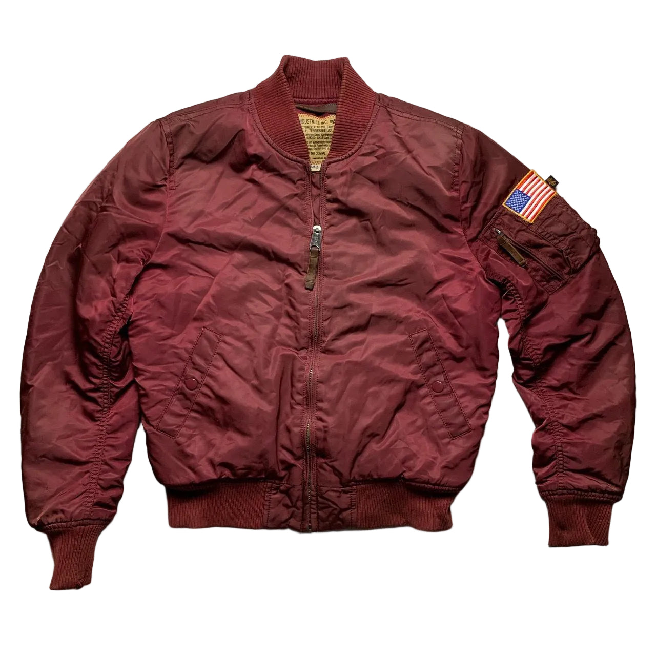 Alpha Industries Burgundy Bomber Jacket (S)