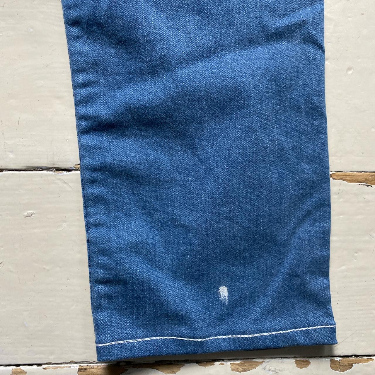 True Religion Baggy Light Blue White Big Stitch Jeans