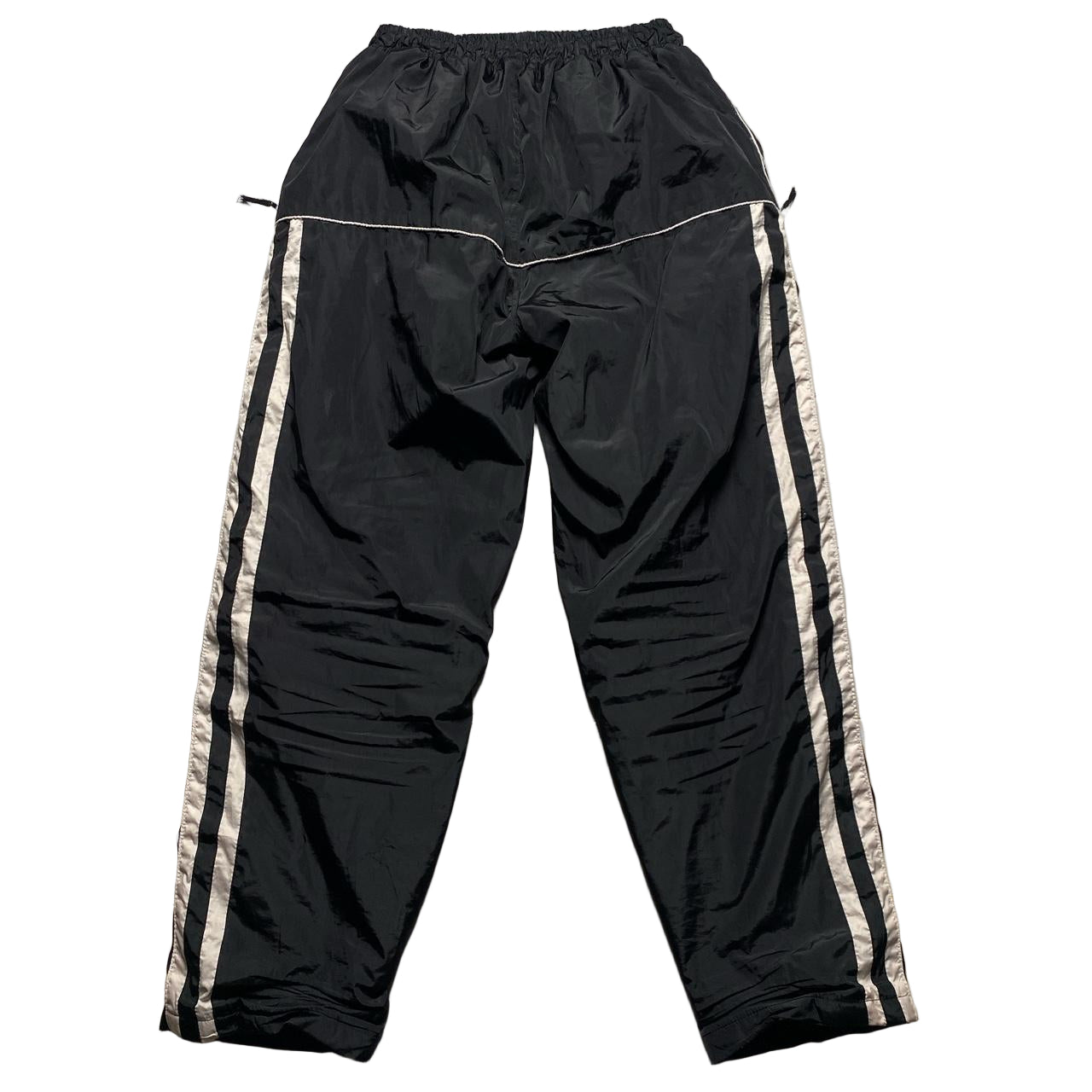 Nike Black and White Swoosh Baggy Trackpant Shell Bottoms (M)