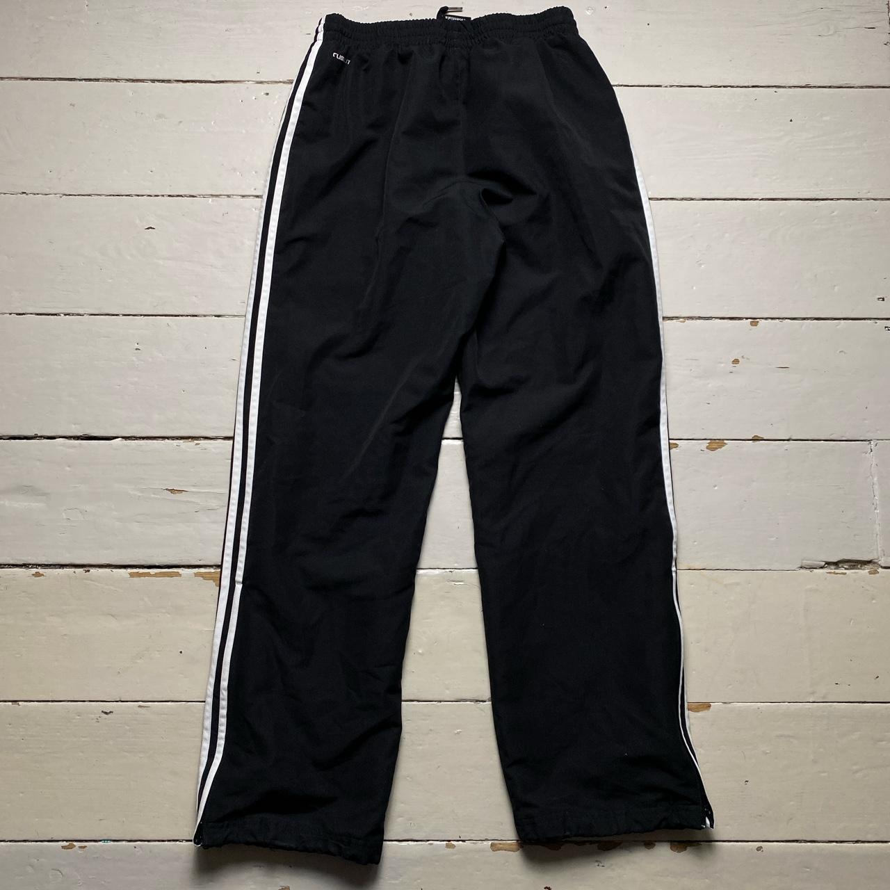 Adidas Climalite Vintage Black and White Baggy Shell Track Pant Bottoms