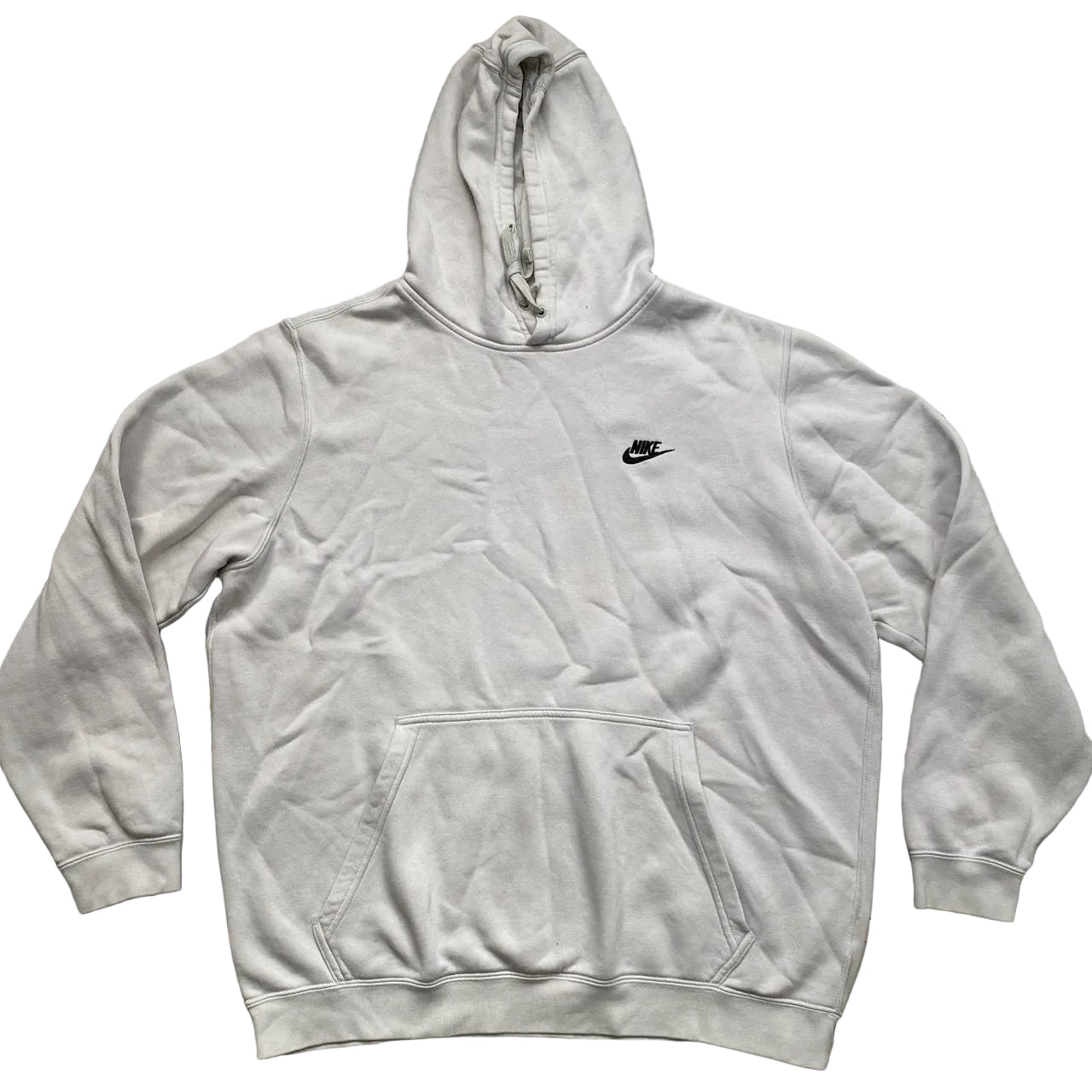 Nike Cream White and Black Swoosh Hoodie
